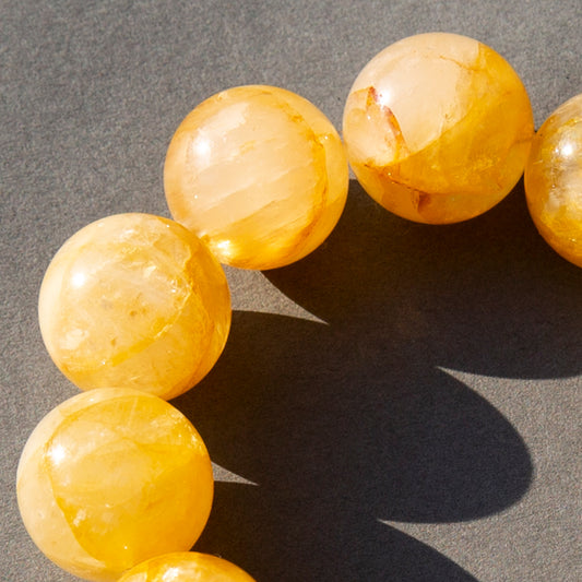 希少オレンジ・ヘマタイトクォーツ|大粒15mm+ 天然石パワーストーンブレスレット(鮮やかエネルギーカラー)