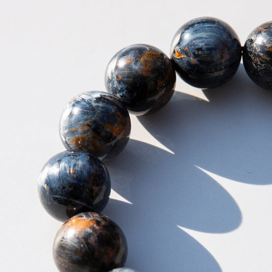 ピーターサイト|大粒14.5mm 天然石パワーストーンブレスレット(渦巻く雷光ストーン)