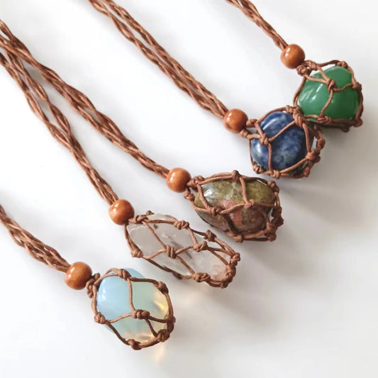 ハンドメイド 天然石 マクラメペンダント ストラップ パワーストーン