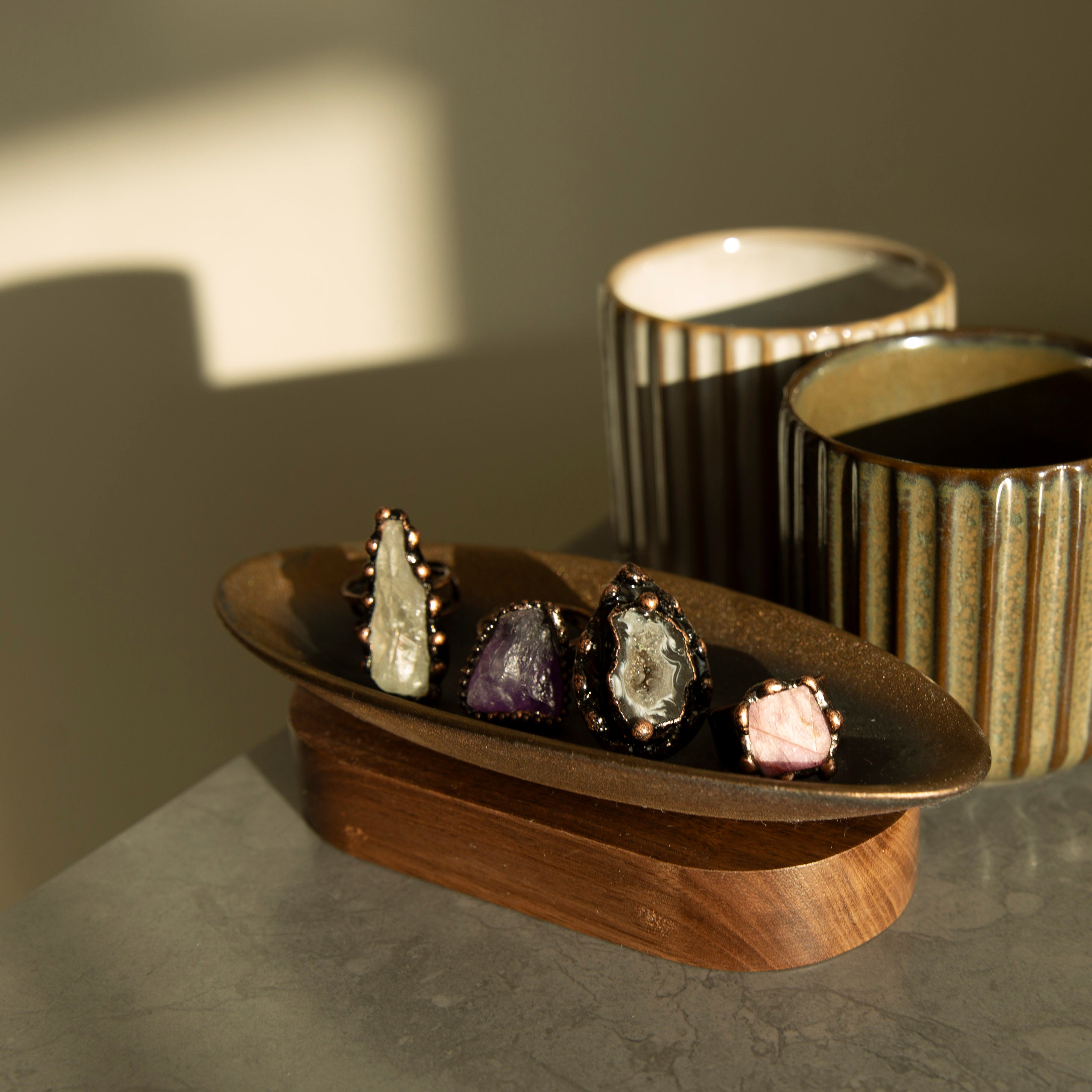 アメジスト 天然石ヴィンテージリング フリーサイズ 真鍮製