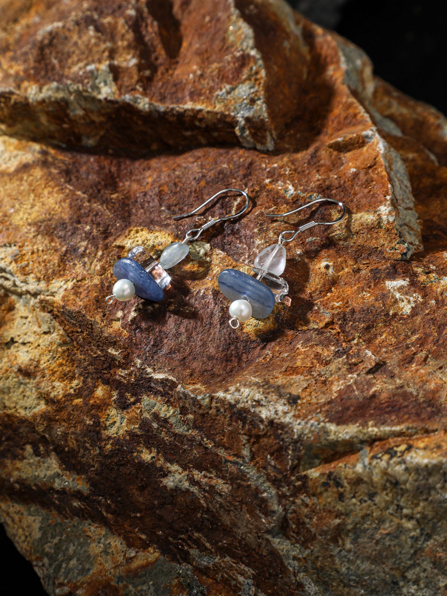 アクアマリン × クリアクォーツ ナチュラルヒーリング ピアス｜軽やか