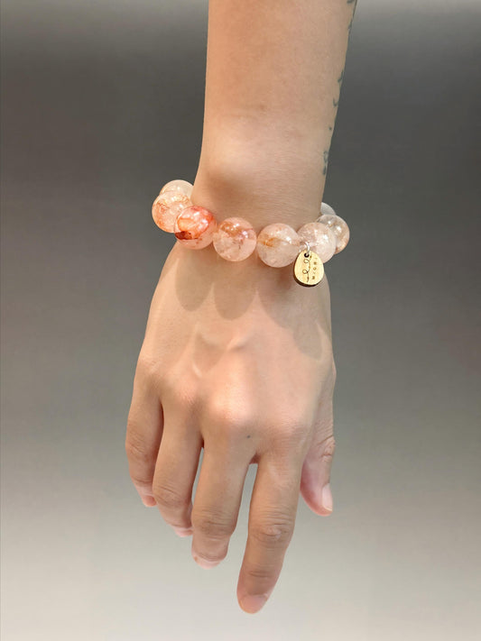 ヘマタイトクォーツ｜大粒15mm＋ 天然石パワーストーンブレスレット（高エネルギー浄化ストーン）